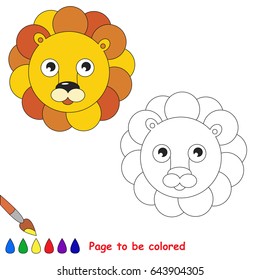 Leo Head to be colored, the coloring book for preschool kids with easy educational gaming level.