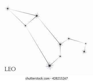 Leo Highly Detailed Zodiac Constellations Icons Stock Vector (Royalty ...