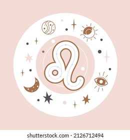 Leo Horoscope sign vector - Zodiac astrology element. Esoteric symbol for logo or icon.