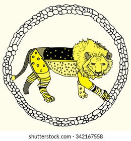 Leo horoscope sign vectorized hand draw