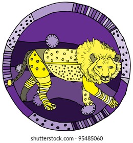 Leo horoscope sign vectorized hand draw