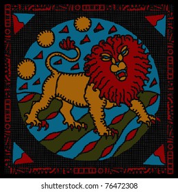 Leo horoscope woodcut