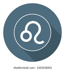 Leo Icon. Vector Astrological, Horoscope Sign. Zodiac Symbol. Air Element. Flat Style. Sticker. Vector illustration for Your Design, Web.