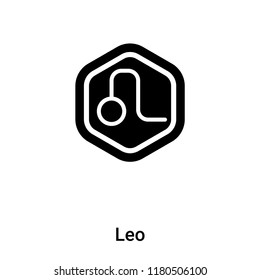 Leo icon vector isolated on white background, logo concept of Leo sign on transparent background, filled black symbol