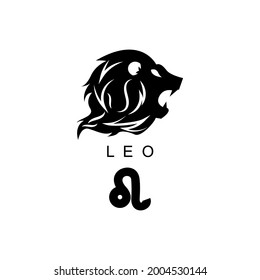 leo icon zodiac astrology horoscope symbol sign logo. vector illustration