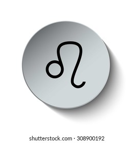 Leo icon. Zodiac sign. Horoscope icon. Vector Illustration. Button. EPS10
