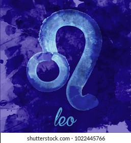 leo icon of zodiac, Vector icon. astrological signs, image of horoscope. Water-colour style 