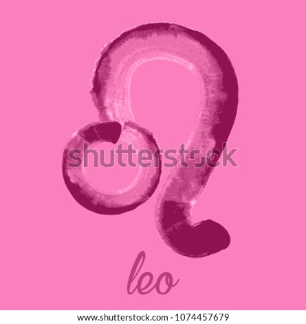 leo icon of zodiac, Vector icon. astrological signs, colorful image of horoscope. Watercolour style 