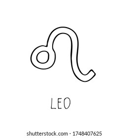Leo einzeln auf einem einfachen Astrologie-Zeichen in Vektorgrafik