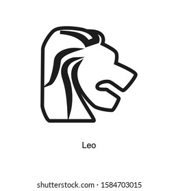 Leo linear icon vector on white background. black icon illustration