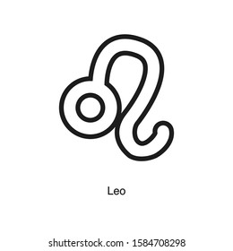 Leo linear icon vector on white background. Black icon illustration