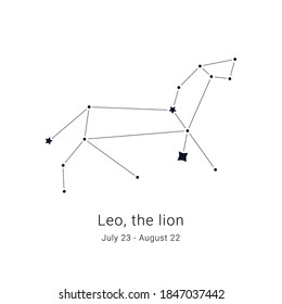 Leo, the lion. Constellation and the date of birth range.