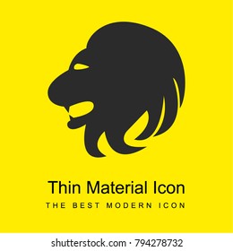 Leo lion head side bright yellow material minimal icon or logo design