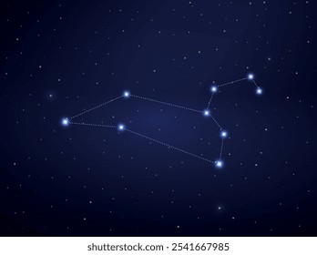 Leo major constellation in night sky