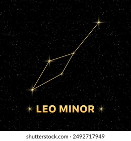 Leo minor constellation. Constellation icon. Flat style.