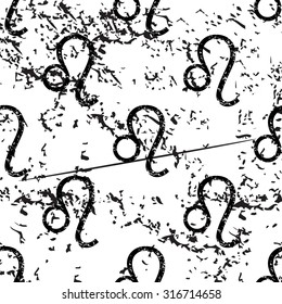 Leo pattern, grunge, black image on white background