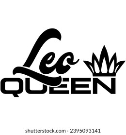 leo queen black vector graphic design and cut file