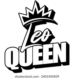 leo queen black vector graphic design and cut file