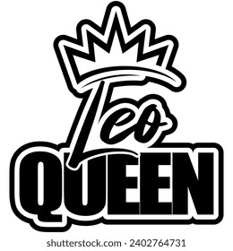 leo queen black vector graphic design and cut file