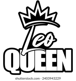 leo queen black vector graphic design and cut file