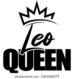 leo queen black vector graphic design and cut file