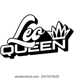 leo queen black vector graphic design and cut file