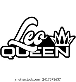 leo queen black vector graphic design and cut file