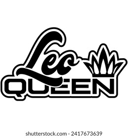 leo queen black vector graphic design and cut file