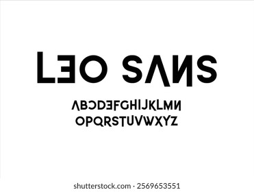 Leo Sans font for logo and headline. Isolated vector typeset