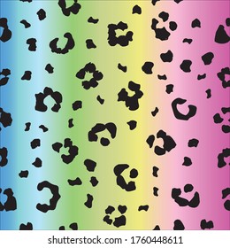 Leo Seamless Jaguar Dog. Purple Seamless Leopard Effect Cat. Blue Animal Blot. Vector Luxury Fur. Cheetah Luxury Skin. Gradient Leopard Pattern Camouflage. Leo Animal Color. Neon Leopard Print.
