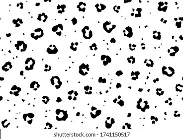 Leo Seamless Jaguar Dog. White Leopard Dirty Fur. Black Vector Print. Leo Animal Spray. Cheetah Seamless Leather Camouflage. Black Animal Dirt. Snow Cheetah Jungle Spot. Leopard Abstract Leather.