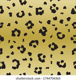 Leo Seamless Jaguar Fur. Leopard Gradient Pattern Background. Leo Animal Color. Yellow Leopard Fabric Spot. African Realistic Spatter. Cheetah Repeat Fur. Orange Animal Foil. Golden Vector Print.