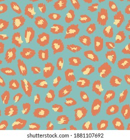 Leo seamless pattern. Retro coloured random placed all over graphic 