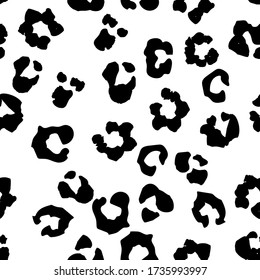 Leo Seamless Vector Art. Black Cheetah Repeat Fur. Cheetah Seamless Texture Camouflage. White Animal Spot. Mud Animal Splat. Panther Monochrome Splash. Snow Leopard Jungle Spot. White Jaguar Print.