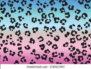 Leo Seamless Vector Cat. Pink Cheetah Print. Gradient Leopard Leather Background. Purple Leo Animal Stain. Jaguar Animal Ink. Violet Abstract Cheetah Splash. Leopard Vector Skin. Blue Animal Blot.
