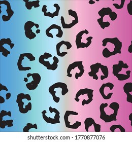 Leo Seamless Vector Dog. Blue Leo Animal Spray. Jaguar Repeat Ink. Purple Cheetah Print. Pink Animal Blot. Leopard Vector Spot. Violet Gradient African Leather. Gradient Cheetah Pattern Background.