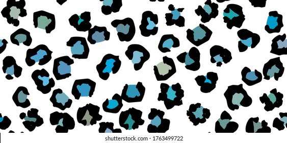 Leo Seamless Vector Fun. Leopard Luxury Mud Skin. Blue Jaguar Animal Fur. Navy Animal Foil. Gradient Cheetah Texture Spectrum. Blue Cheetah Print. Leo Animal Spray. Navy Abstract Cheetah Inkblot Dot