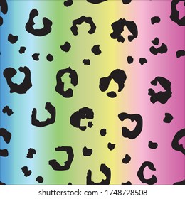 Leo Seamless Vector Fur. Gradient Cheetah Pattern Camouflage. Pink Cheetah Print. Jaguar Trout Ink. Rainbow Abstract Cheetah Effect Art. Leopard Vector Spot. Mud Animal Color. Neon Animal Blob.