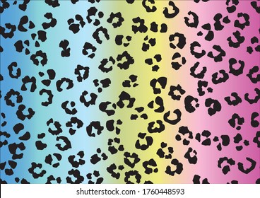 Fourrure Vectorielle Harmonieuse Leo. Boue violette Éclate D'Animal. Encre d'animal Jaguar. Bleu Cheetah Print. Inkblot Africain Dégradé Jaune. Camouflage de texture Gradient Cheetah. Un endroit branché au léopard. Le Blot D'Animal Rose.