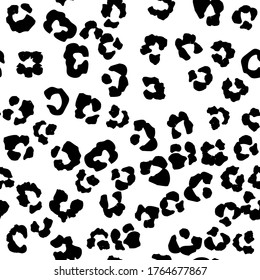 Leo Seamless Vector Ink. White Jaguar Print. White Leopard Dirty Ink. Black Animal Blob. Leo Animal Splat. Cheetah Seamless Pattern Background. Snow Cheetah Vector Skin. Leopard Seamless Pattern.