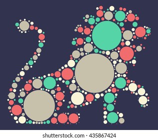 leo shape vector design by color point