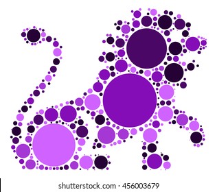 leo shape vector design by color point