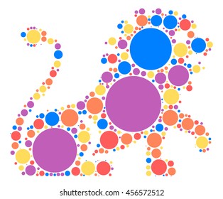 leo shape vector design by color point