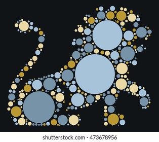 leo shape vector design by color point