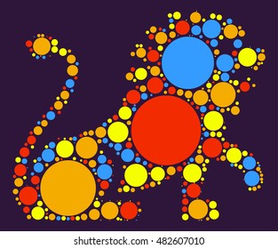 leo shape vector design by color point