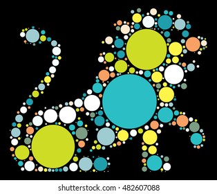 leo shape vector design by color point