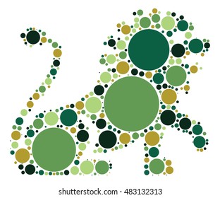 leo shape vector design by color point