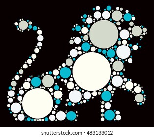 leo shape vector design by color point