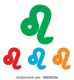Leo sign. Colorfull set 