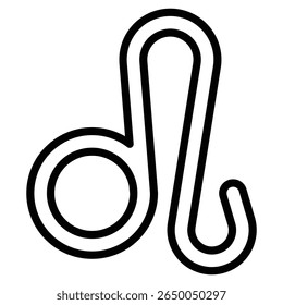 leo sign icon flat thin outline art logo